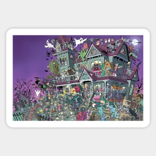 Haunted House Party Sticker